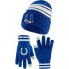 imageUltra Game Youth NFL Official Super Soft Team Stripe Winter Beanie Knit Hat with Warm Touch Screen GlovesTeam Color