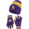 imageUltra Game Youth NFL Official Super Soft Team Stripe Winter Beanie Knit Hat with Warm Touch Screen GlovesTeam Color