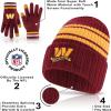 imageUltra Game Youth NFL Official Super Soft Team Stripe Winter Beanie Knit Hat with Warm Touch Screen GlovesTeam Color