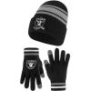 imageUltra Game Youth NFL Official Super Soft Team Stripe Winter Beanie Knit Hat with Warm Touch Screen GlovesTeam Color