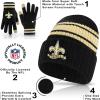 imageUltra Game Youth NFL Official Super Soft Team Stripe Winter Beanie Knit Hat with Warm Touch Screen GlovesTeam Color