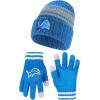 imageUltra Game Youth NFL Official Super Soft Team Stripe Winter Beanie Knit Hat with Warm Touch Screen GlovesTeam Color