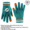 imageUltra Game Youth NFL Official Super Soft Team Stripe Winter Beanie Knit Hat with Warm Touch Screen GlovesTeam Color