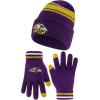 imageUltra Game Youth NFL Official Super Soft Team Stripe Winter Beanie Knit Hat with Warm Touch Screen GlovesTeam Color