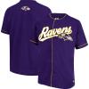 imageUltra Game Adults NFL Official Button Down Baseball Mesh Jersey ShirtBaltimore Ravens