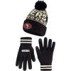 imageUltra Game Adults NFL Official Super Soft Cable Knit Winter Beanie Knit Hat with Warm Touch Screen GlovesBlack