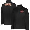 imageUltra Game Mens NFL Official QuarterZip Fleece Pullover Sweatshirt with Zipper PocketsBlack