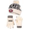 imageUltra Game Youth NFL Official Super Soft Cable Knit Winter Beanie Knit Hat with Extra Warm Touch Screen GlovesNatural