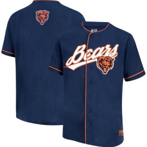imageUltra Game Adults NFL Official Button Down Baseball Mesh Jersey ShirtChicago Bears