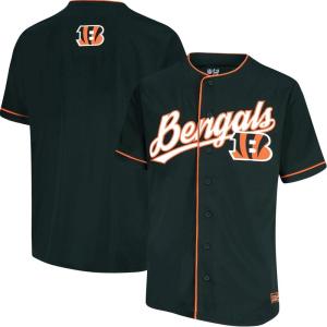 imageUltra Game Adults NFL Official Button Down Baseball Mesh Jersey ShirtCincinnati Bengals