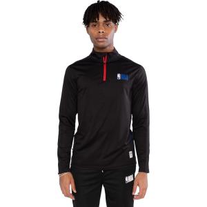 imageUltra Game Mens NBA Official Long Sleeve Active Quarter Zip Pullover TShirtBlack