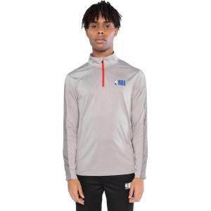 imageUltra Game Mens NBA Official Long Sleeve Active Quarter Zip Pullover TShirtHeather Gray