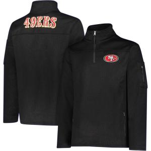 imageUltra Game Mens NFL Official QuarterZip Fleece Pullover Sweatshirt with Zipper PocketsBlack