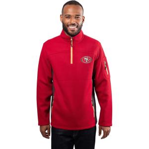 imageUltra Game Mens NFL Official QuarterZip Fleece Pullover Sweatshirt with Zipper PocketsTeam Color