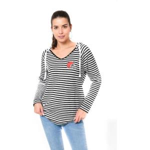 imageUltra Game NFL Womens Scoop VNeck Lightweight Striped Hoodie SweatshirtCleveland Browns