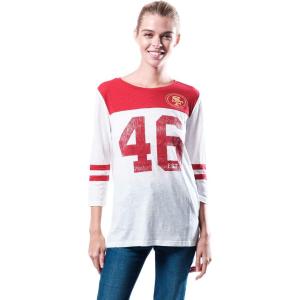 imageUltra Game NFL Womens Super Soft Raglan Vintage Baseball TShirtWhite