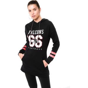 imageUltra Game NFL womens Tunic Hoodie Pullover Sweatshirt TerryBlack