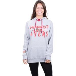 imageUltra Game Womens NFL Official Super Soft Tie Neck Hoodie SweatshirtHeather Gray