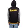 imageUltra Game NFL Mens Ultimate Full Zip Varsity Hoodie Sweatshirt JacketPittsburgh Steelers