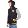 imageUltra Game NFL Mens Ultimate Full Zip Varsity Hoodie Sweatshirt JacketTeam Color Black