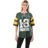 imageUltra Game Womens NFL Lace Up Tee Shirt Penalty BoxTeam Color