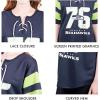 imageUltra Game Womens NFL Lace Up Tee Shirt Penalty BoxTeam Color