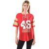 imageUltra Game Womens NFL Lace Up Tee Shirt Penalty BoxTeam Color