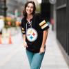imageUltra Game Womens NFL Lace Up Tee Shirt Penalty BoxTeam Color Updated