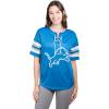 imageUltra Game Womens NFL Lace Up Tee Shirt Penalty BoxTeam Color Updated