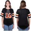 imageUltra Game Womens NFL Lace Up Tee Shirt Penalty BoxTeam Color Updated