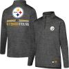 imageUltra Game Youth NFL Official Super Soft Quarter Zip Long Sleeve TShirtHeather Gray