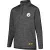imageUltra Game Youth NFL Official Super Soft Quarter Zip Long Sleeve TShirtHeather Gray