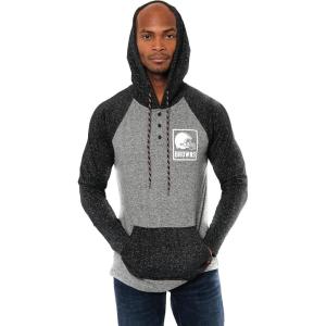 imageUltra Game NFL Mens Fleece Hoodie Pullover Sweatshirt HenleyCleveland Browns