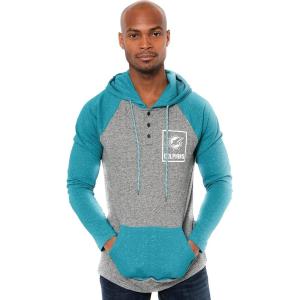 imageUltra Game NFL Mens Fleece Hoodie Pullover Sweatshirt HenleyMiami Dolphins