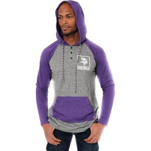 imageUltra Game NFL Mens Fleece Hoodie Pullover Sweatshirt HenleyMinnesota Vikings