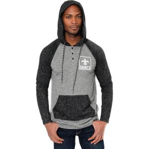 imageUltra Game NFL Mens Fleece Hoodie Pullover Sweatshirt HenleyNew Orleans Saints