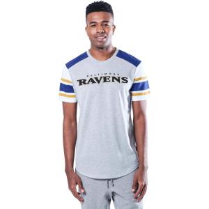 imageUltra Game NFL Mens Short Sleeve Raglan TShirtGreyWhite