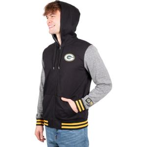 imageUltra Game NFL Mens Ultimate Full Zip Varsity Hoodie Sweatshirt JacketGreen Bay Packers