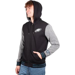 imageUltra Game NFL Mens Ultimate Full Zip Varsity Hoodie Sweatshirt JacketPhiladelphia Eagles