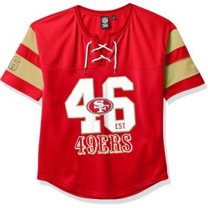 imageUltra Game Womens NFL Lace Up Tee Shirt Penalty BoxTeam Color
