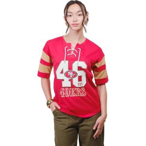 imageUltra Game Womens NFL Lace Up Tee Shirt Penalty BoxTeam Color Updated