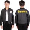 imageUltra Game NFL Boys Classic Baseball Varsity JacketCharcoal