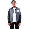 imageUltra Game NFL Boys Classic Baseball Varsity JacketHeather Charcoal