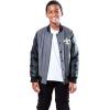 imageUltra Game NFL Boys Classic Baseball Varsity JacketHeather Charcoal