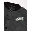 imageUltra Game NFL Boys Classic Baseball Varsity JacketHeather Charcoal
