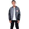 imageUltra Game NFL Boys Classic Baseball Varsity JacketHeather Charcoal