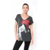imageUltra Game Womens NFL Official Super Soft Modal Vintage VNeck TShirtHeather Charcoal