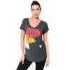 imageUltra Game Womens NFL Official Super Soft Modal Vintage VNeck TShirtHeather Charcoal