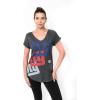 imageUltra Game Womens NFL Official Super Soft Modal Vintage VNeck TShirtHeather Charcoal