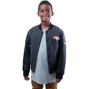 imageUltra Game NFL Boys Classic Baseball Varsity JacketCharcoal